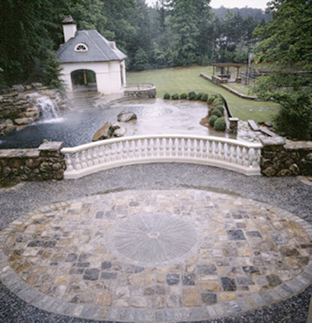 Hardscape patio design, unique and detailed